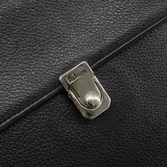 Burberrys Hand Bag Leather Black Gold Auth ep10937 - Picture 13 of 16